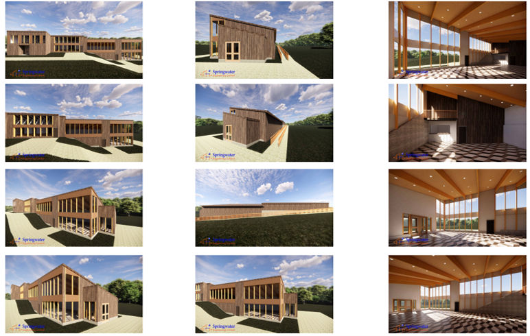 Phase 1 virtual rendering showing the new building interior and exterior